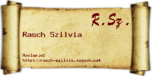 Rasch Szilvia névjegykártya